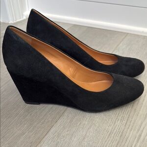 J Crew Black Suede Heels